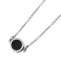 Stainless Steel Jewelry Necklace with Resin with 2.5Inch extender chain Flat Round oval chain & for woman original color 1.2mm Sold Per Approx 17 Inch Strand
