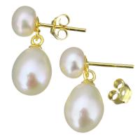 South Sea Shell Earring 925 Sterling Silver with South Sea Shell real gold plated for woman 20mm Sold By Pair