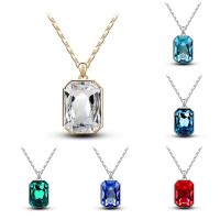 Crystal Zinc Alloy Necklace with iron chain & Crystal with 5cm extender chain Rectangle plated bar chain & for woman & faceted lead & cadmium free Sold Per Approx 15.5 Inch Strand