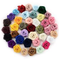 Mode Dekoration Blommor, Satin Ribbon, Blomma, för barn, blandade färger, 17x17mm, 500PC/Bag, Säljs av Bag