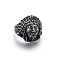 Titanium Staal Finger Ring, verschillende grootte voor keus & voor de mens & zwart maken, 26x26mm, 4mm, Verkocht door PC