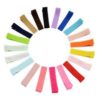 Alligator Hair Clip Grosgrain Ribbon with Polyester & Iron platinum color plated for children mixed colors 46mm Sold By Lot