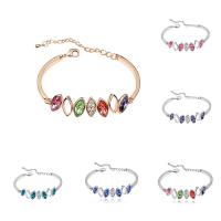 Crystal Bracelets Zinc Alloy with Crystal with 5cm extender chain Horse Eye plated for woman & faceted & with rhinestone lead & cadmium free Sold Per Approx 7.5 Inch Strand