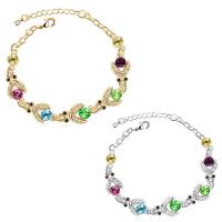 Crystal Bracelets Zinc Alloy with Crystal with 5cm extender chain Ladybug plated for woman & faceted & with rhinestone lead & cadmium free 54mm Sold Per Approx 7.5 Inch Strand