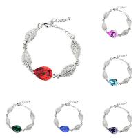 Crystal Bracelets Zinc Alloy with Crystal with 5cm extender chain Teardrop platinum color plated for woman & faceted & with rhinestone lead & cadmium free 14mm Sold Per Approx 7.5 Inch Strand