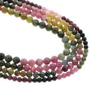 Gemstone Smycken Pärlor, Turmalin, Rund, olika storlek för val, Hål:Ca 1mm, Såld Per 15.5 inch Strand
