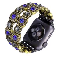 Watch Bands Zinc Alloy antique gold color plated & with rhinestone nickel lead & cadmium free Length Approx 5.8 Inch Sold By PC