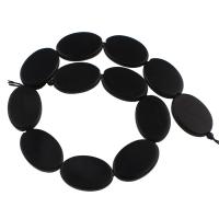 schwarzer Stein Perle, schwarz, 23x33x5mm, Bohrung:ca. 2mm, 12PCs/Strang, verkauft per ca. 15.7 ZollInch Strang