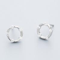 Cubic Zircon (CZ) Stud Earring Brass thick 925 sterling silver plated for woman & with cubic zirconia nickel lead & cadmium free Sold By Pair