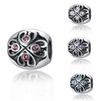 Zinc Alloy European Beads Drum antique silver color plated without troll & with rhinestone lead & cadmium free 8-12mm Approx 4-4.5mm Sold By Bag