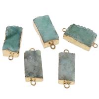 Druzy Connector Ice Quartz Agate with Zinc Alloy Rectangle druzy style & 1/1 loop - Approx 2mm Sold By PC