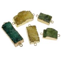 Druzy Connector Ice Quartz Agate with Zinc Alloy druzy style & 1/1 loop Approx 2.5mm Sold By PC