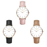 Women Watch Bracelet Leather with zinc alloy dial & Glass & Stainless Steel plated Life water resistant & for woman Length Approx 10.2 Inch Sold By PC