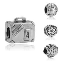 Zinc Alloy European Beads antique silver color plated & without troll lead & cadmium free 10-15mm Approx 4-4.5mm Sold By Bag