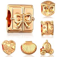 Zinc Alloy European Beads gold color plated & without troll lead & cadmium free 10-15mm Approx 4-4.5mm Sold By Bag