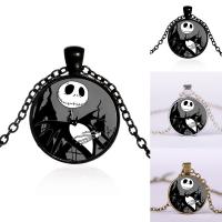 Zinc Alloy Necklace with iron chain & Glass with 5cm extender chain Flat Round plated time gem jewelry & Unisex & Halloween Jewelry Gift & oval chain & decal lead & cadmium free 25mm Sold Per Approx 17.5 Inch Strand