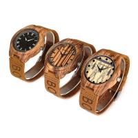 BOBOBIRD® Unisex Watch PU Leather with Wooden Dial & Glass & Stainless Steel Janpanese watch movement original color Life water resistant & adjustable 45.5mm 21.5mm Approx 8 Inch  Sold By PC