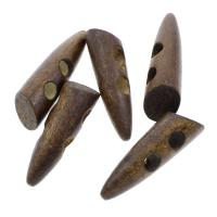 Holz Großes Loch Perlen, 2 strängig, 19x47mm, Bohrung:ca. 6mm, 100PCs/Tasche, verkauft von Tasche