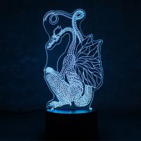 Night Lights Acrylic with ABS Plastic Dragon button switch & with USB interface & with LED light & change color automaticly Sold By PC
