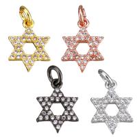 Cubic Zirconia Micro Pave Brass Pendant Hexagram plated micro pave cubic zirconia Approx 2.5mm Sold By Lot
