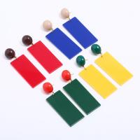Acryl oorbellen, roestvrij staal oorbel bericht, voor vrouw, meer kleuren voor de keuze, 22x75mm, Verkocht door pair