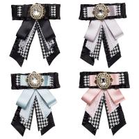 Dress Shirt Brooch Zinc Alloy with Cloth & Crystal & Plastic Pearl plated for woman & faceted & with rhinestone nickel lead & cadmium free Sold By PC