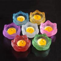 Lampwork Candle Holder, Lotus Seedpod, Gesneden, meer kleuren voor de keuze, 80x43mm, Verkocht door PC