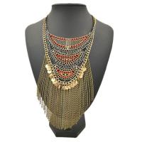 Fashion Fringe Necklace Zinc Alloy with iron chain plated twist oval chain & for woman & with resin rhinestone lead & cadmium free 550mm Sold Per Approx 21 Inch Strand