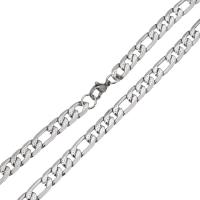 Rustfrit Stål Nekclace Chain, Stainless Steel, bremse kæde & for kvinde, oprindelige farve, 13x7x1.5mm, 10x7x1.5mm, Længde Ca. 22 inch, 10Strands/Lot, Solgt af Lot