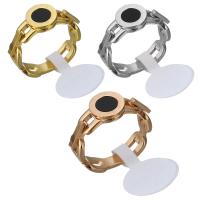 Stainless Steel Finger Ring with Resin plated with roman number & for woman 8mm Sold By PC