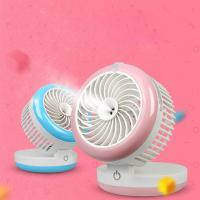 Plástico Mini Fan, reloj, Escritorio & Recargable & con Humidificador de refrigeración personal, más colores para la opción, 126x124x124mm, Vendido por UD