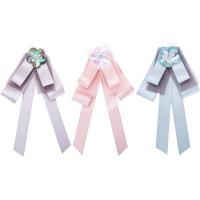 Dress Shirt Brooch Ribbon with Plastic Sequin & Zinc Alloy Bowknot plated for woman & with rhinestone Sold By PC