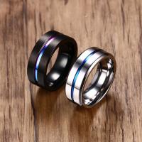 Hombres de acero inoxidable anillo del dedo, chapado, diverso tamaño para la opción & para hombre, más colores para la opción, 8x2.6mm, Vendido por UD