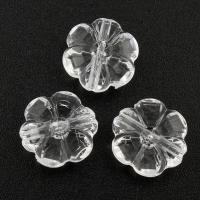 Akril Üveggyöngy, Virág, átlátszó, 10x5mm, Lyuk:Kb 1mm, Kb 1400PC-k/Bag, Által értékesített Bag