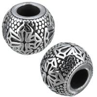 Stainless Steel Large Hole Beads Drum blacken Approx 5.5mm Sold By Lot
