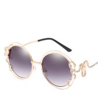 Fashion zonnebril, Zinc Alloy, met PC plastic lens, gold plated, anti ultraviolet & voor vrouw, meer kleuren voor de keuze, lood en cadmium vrij, 151x60x143mm, Verkocht door PC