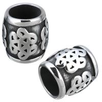 Stainless Steel Large Hole Beads Drum blacken Approx 8mm Sold By Lot
