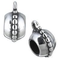 Nehrđajućeg čelika Polaganje perle, Nehrđajući čelik, pocrniti, 6x12.50x9.50mm, Rupa:Približno 5mm, 2mm, 10računala/Lot, Prodano By Lot