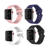 Silicone Watch Band with Stainless Steel for apple watch & Unisex Length Approx 9 Inch Sold By PC