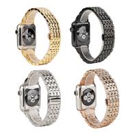 Watch Bands Stainless Steel plated for apple watch & Unisex & with rhinestone Length Approx 9 Inch Sold By PC