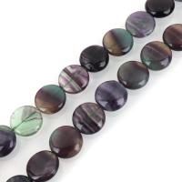 Viola Fluorite perla, Cerchio piatto, formato differente per scelta, Foro:Appross. 1.5mm, Venduto per Appross. 15 pollice filo