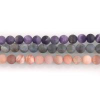 Mixed Gemstone Beads Round  & frosted Approx 1mm Sold Per Approx 15.5 Inch Strand