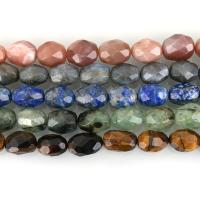 Perles de pierres précieuses mixtes, pierre gemme, ovale plat, différents matériaux pour le choix & facettes, 16-18x12-15x12-15mm, Trou:Environ 1.5mm, Environ 21-23PC/brin, Vendu par Environ 15-15.5 pouce brin