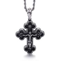 Titanium Steel Pendants Crucifix Cross blacken Approx 6mm Sold By PC