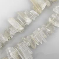 Natürliche klare Quarz Perlen, Klarer Quarz, 4-14x15-45x4-14mm, Bohrung:ca. 1.5mm, ca. 60PCs/Strang, verkauft per ca. 15.5 ZollInch Strang