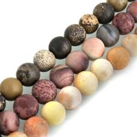 Gemstone Smycken Pärlor, Ädelsten, Rund, olika material för val & olika storlek för val & frosted, Hål:Ca 0.5mm, Såld Per Ca 15 inch Strand