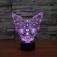 Night Led Light Beside 3D Lamp  ABS Plastic Cat with USB interface & change color automaticly  Sold By Set