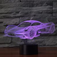 Night Led Light Beside 3D Lamp  ABS Plastic with Acrylic Racing Car with USB interface & change color automaticly  Sold By Set