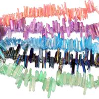 Φυσικό χαλαζία κοσμήματα χάντρες, επιχρυσωμένο, περισσότερα χρώματα για την επιλογή, 2-7x16-30x2-7mm, Τρύπα:Περίπου 0.7mm, Περίπου 58PCs/Strand, Sold Per Περίπου 8 inch Strand