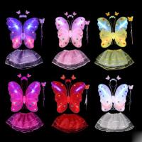 Plastic Children Stage Costume with Chiffon Butterfly 35cm Sold By Set